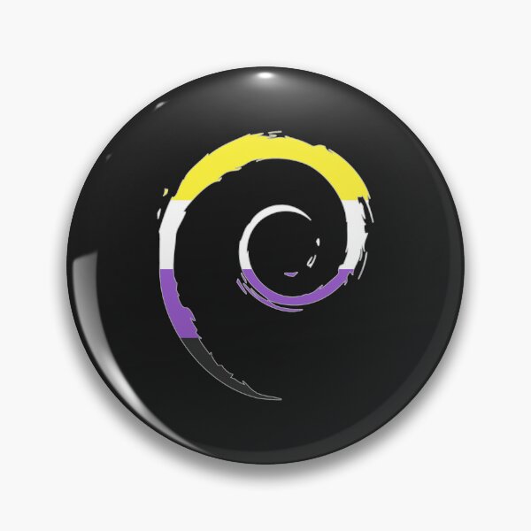 Item preview, Debian Nonbinary Pride Sticker – LGBTQ Open Source Decal designed and sold by PenguinPowered.