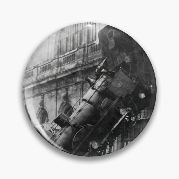 Item preview, Vintage 1895 Montparnasse steam engine train derailment, Paris, France black and white photograph poster print designed and sold by Astrid Arkhangelsky.