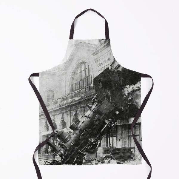 Item preview, Vintage 1895 Montparnasse steam engine train derailment, Paris, France black and white photograph poster print designed and sold by Astrid Arkhangelsky.