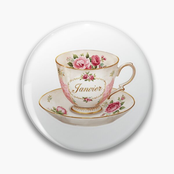 Item preview, French January Teacup Floral Sticker designed and sold by MaisonMaria.