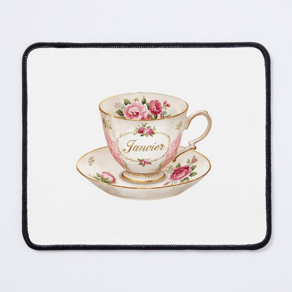 Item preview, French January Teacup Floral Sticker designed and sold by MaisonMaria.