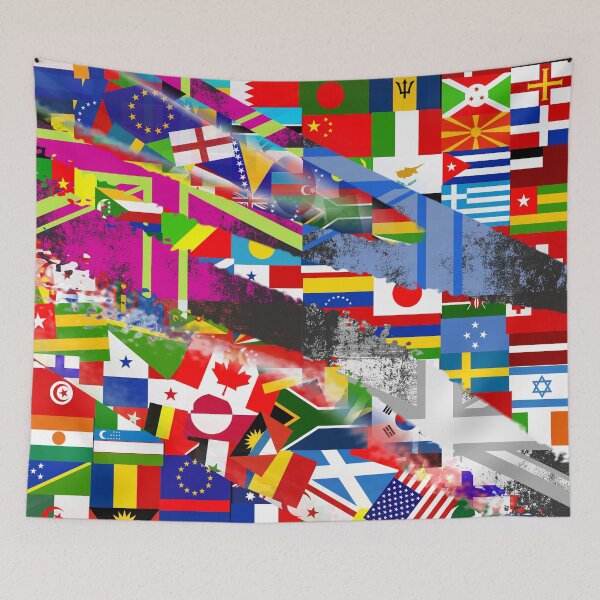 Item preview, World Flag Global Glitch Abstract Collage  designed and sold by Prawny.