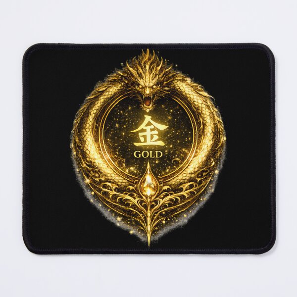 Item preview, Chinese Metal Element Dragon Gold Emblem designed and sold by ChineseMystical.