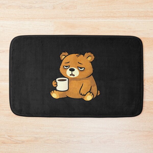 Item preview, Monday Mood Bear – Cute Tired Bear With Coffee Mug Funny Meme Embroidered Patch Style designed and sold by ColorSplash123.
