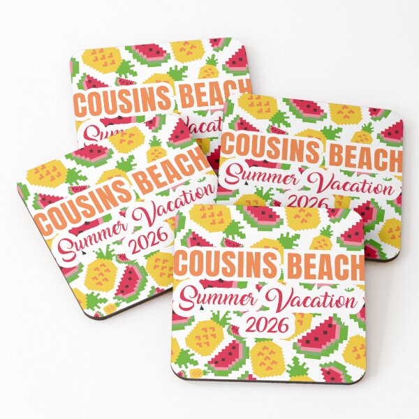 Item preview, Cousins Beach Summer Vacation 2026 Pixel Art Fruit Pattern designed and sold by PixelWaveBD.