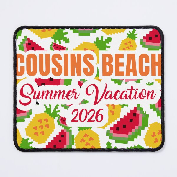 Item preview, Cousins Beach Summer Vacation 2026 Pixel Art Fruit Pattern designed and sold by PixelWaveBD.