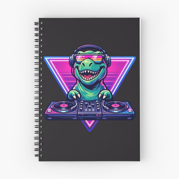 Item preview, Synthwave DJ T-Rex Neon Triangle designed and sold by crazygoose30.