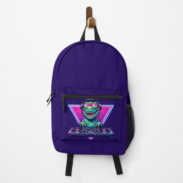 Item preview, Synthwave DJ T-Rex Neon Triangle designed and sold by crazygoose30.
