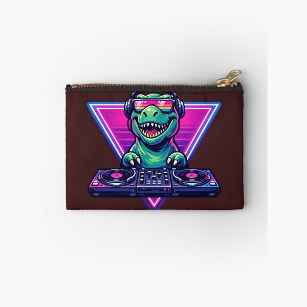 Item preview, Synthwave DJ T-Rex Neon Triangle designed and sold by crazygoose30.