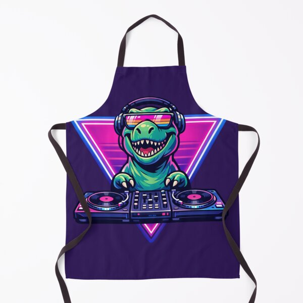 Item preview, Synthwave DJ T-Rex Neon Triangle designed and sold by crazygoose30.