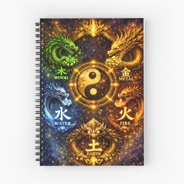 Item preview, Wu Xing Five Elements Chinese Dragons designed and sold by ChineseMystical.