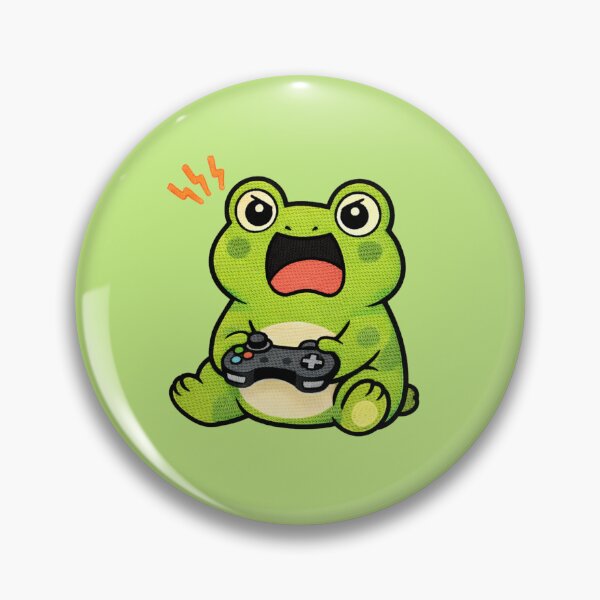 Item preview, Funny Gamer Rage Frog – Cute Kawaii Gaming Meme Frog Embroidered Patch Style designed and sold by ColorSplash123.