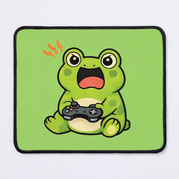 Item preview, Funny Gamer Rage Frog – Cute Kawaii Gaming Meme Frog Embroidered Patch Style designed and sold by ColorSplash123.