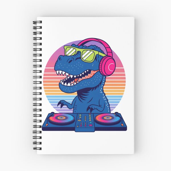 Item preview, Retro DJ T Rex Sunset Vibes designed and sold by crazygoose30.