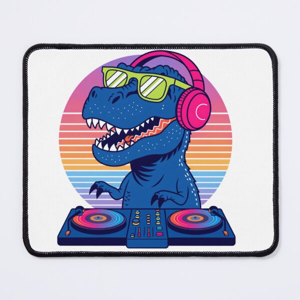 Item preview, Retro DJ T Rex Sunset Vibes designed and sold by crazygoose30.