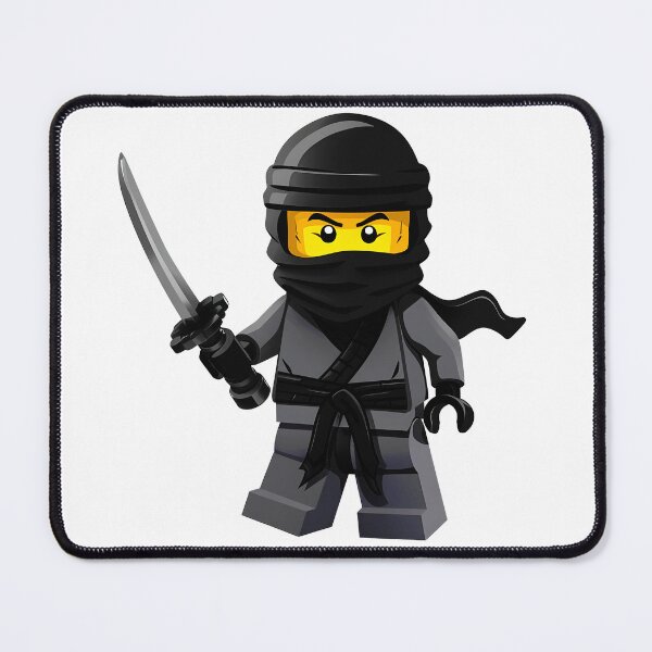 Item preview, Lego Ninja Warrior Black Minifig - Cute Blocky Sword Fighter Art Print designed and sold by DesignArtist.ia.