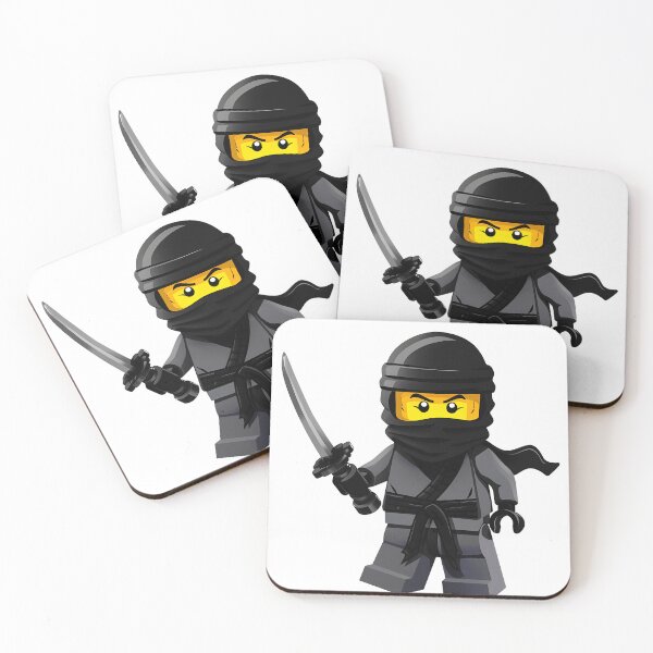 Item preview, Lego Ninja Warrior Black Minifig - Cute Blocky Sword Fighter Art Print designed and sold by DesignArtist.ia.