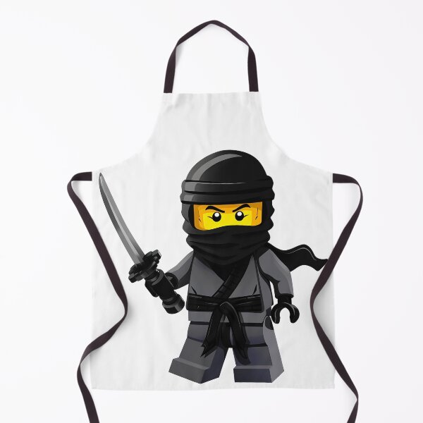 Item preview, Lego Ninja Warrior Black Minifig - Cute Blocky Sword Fighter Art Print designed and sold by DesignArtist.ia.