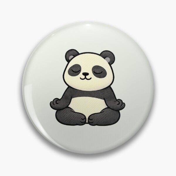 Item preview, Zen Panda Meditation – Cute Kawaii Calm Panda Embroidered Patch Style designed and sold by ColorSplash123.