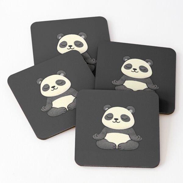 Item preview, Zen Panda Meditation – Cute Kawaii Calm Panda Embroidered Patch Style designed and sold by ColorSplash123.