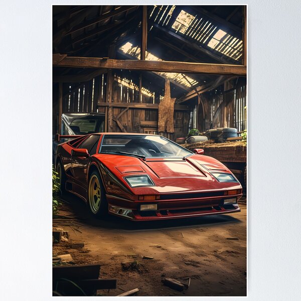 Item preview, Beautiful Classic Red Car Design Tucked Away In Rural Shelter designed and sold by RevUpDesign.