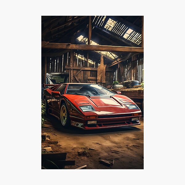 Item preview, Beautiful Classic Red Car Design Tucked Away In Rural Shelter designed and sold by RevUpDesign.