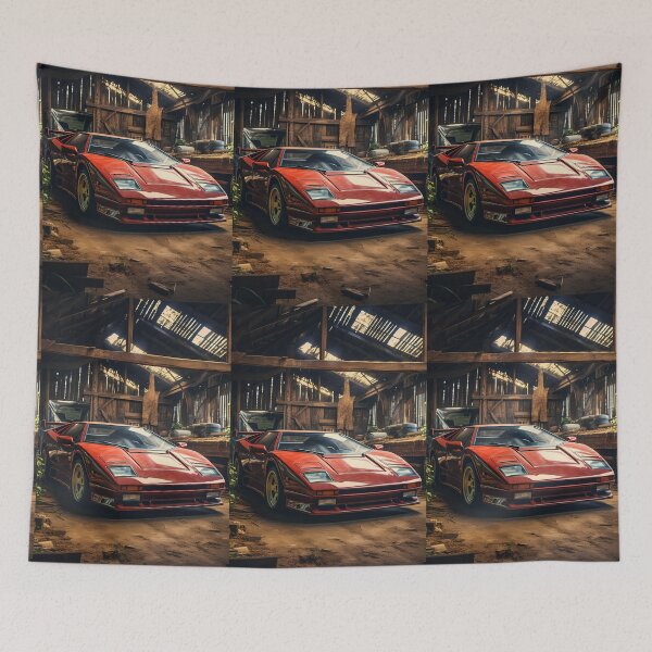 Item preview, Beautiful Classic Red Car Design Tucked Away In Rural Shelter designed and sold by RevUpDesign.