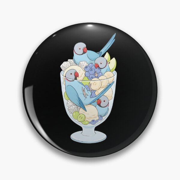 Item preview, Funny Blue Ringneck Parakeet Parrots in Ice Cream Dessert designed and sold by DoodleTortle.