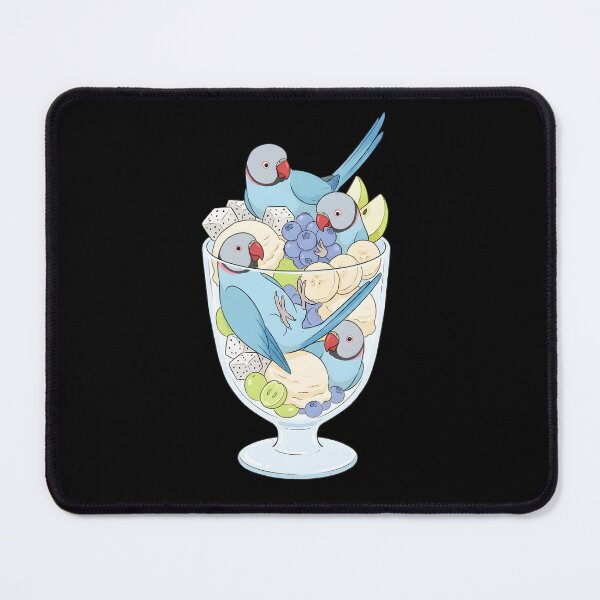 Item preview, Funny Blue Ringneck Parakeet Parrots in Ice Cream Dessert designed and sold by DoodleTortle.