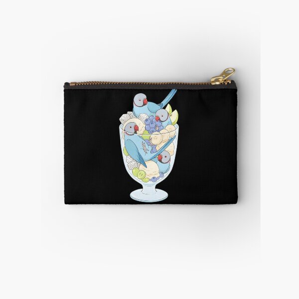 Item preview, Funny Blue Ringneck Parakeet Parrots in Ice Cream Dessert designed and sold by DoodleTortle.