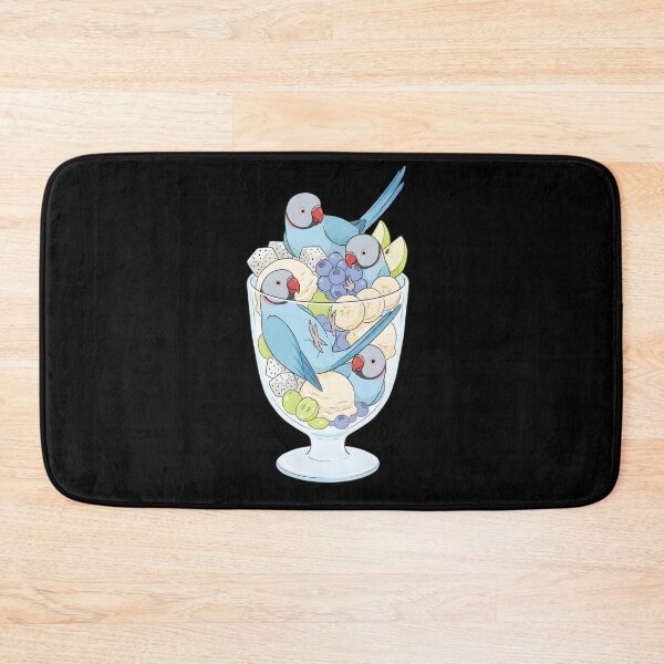 Item preview, Funny Blue Ringneck Parakeet Parrots in Ice Cream Dessert designed and sold by DoodleTortle.