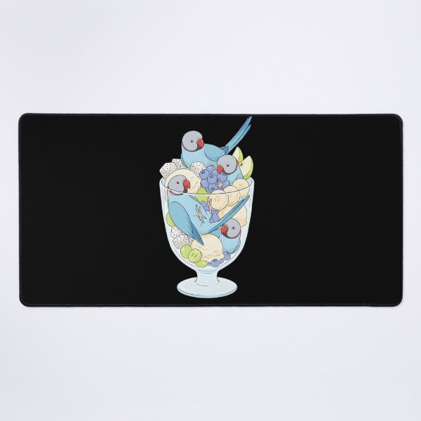 Item preview, Funny Blue Ringneck Parakeet Parrots in Ice Cream Dessert designed and sold by DoodleTortle.