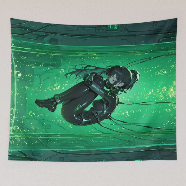 Item preview, RIFT Android Waifu Sleeping Inside Cyberpunk Stasis Chamber designed and sold by BorgSpareParts.