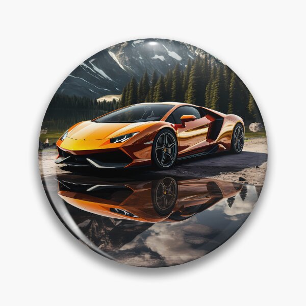 Item preview, Vibrant Orange Sports Car Reflecting In A Clear Mountain Lake designed and sold by RevUpDesign.