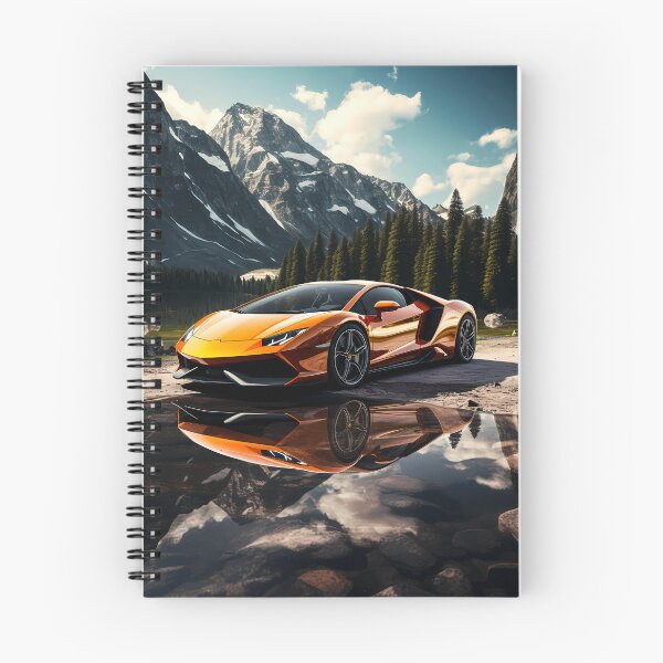 Item preview, Vibrant Orange Sports Car Reflecting In A Clear Mountain Lake designed and sold by RevUpDesign.