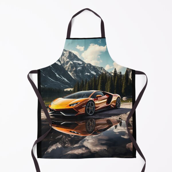 Item preview, Vibrant Orange Sports Car Reflecting In A Clear Mountain Lake designed and sold by RevUpDesign.
