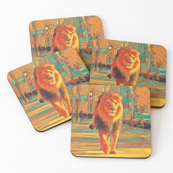 Item preview, Lion in the City Illustration designed and sold by drizzd.