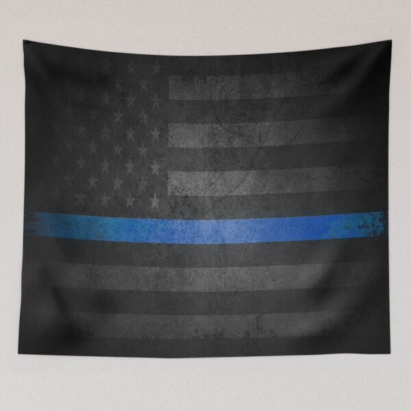 Item preview, Blacked Out Thin Blue Line American Flag designed and sold by artistwill.