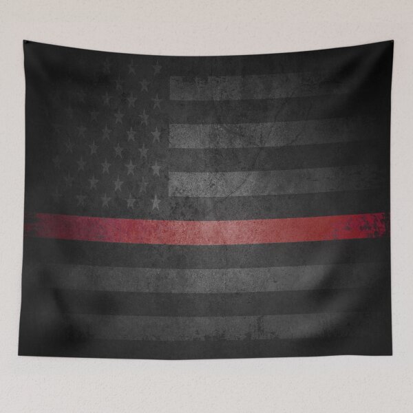 Item preview, Blacked Out Thin Red Line American Flag designed and sold by artistwill.