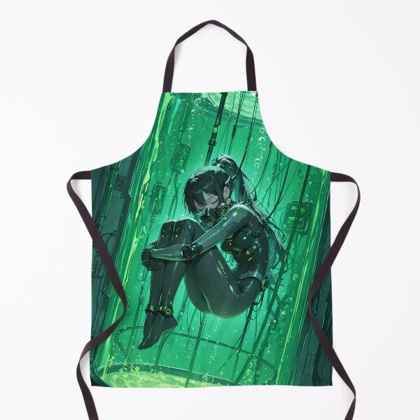 Item preview, RIFT Android Waifu Floating Inside Neon Green Capsule designed and sold by BorgSpareParts.