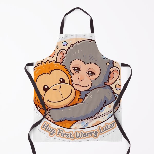 Item preview, Hug First Worry Later Kawaii Monkey Sticker designed and sold by Oddly Blessed.