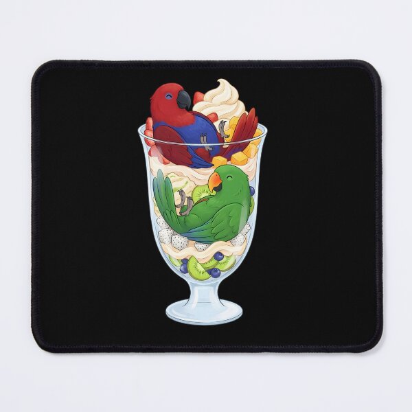 Item preview, Funny Eclectus Parrots in Ice Cream Dessert designed and sold by DoodleTortle.
