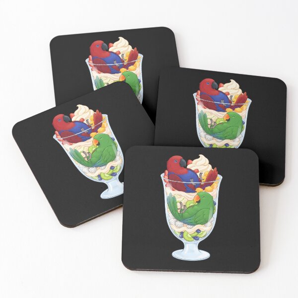 Item preview, Funny Eclectus Parrots in Ice Cream Dessert designed and sold by DoodleTortle.