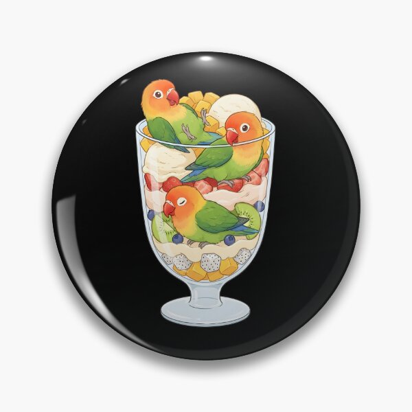 Item preview, Funny Fischer's Lovebird Parrots in Ice Cream Dessert designed and sold by DoodleTortle.