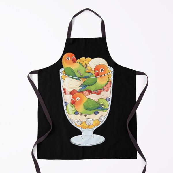 Item preview, Funny Fischer's Lovebird Parrots in Ice Cream Dessert designed and sold by DoodleTortle.