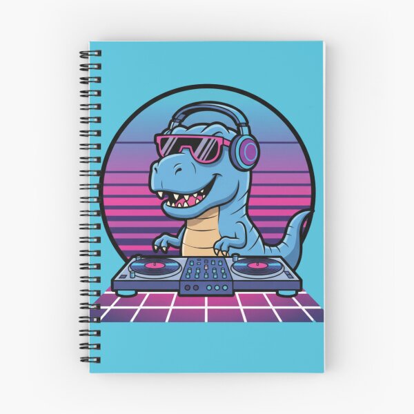 Item preview, Cool Retro DJ Blue T Rex Synthwave Sunset designed and sold by crazygoose30.