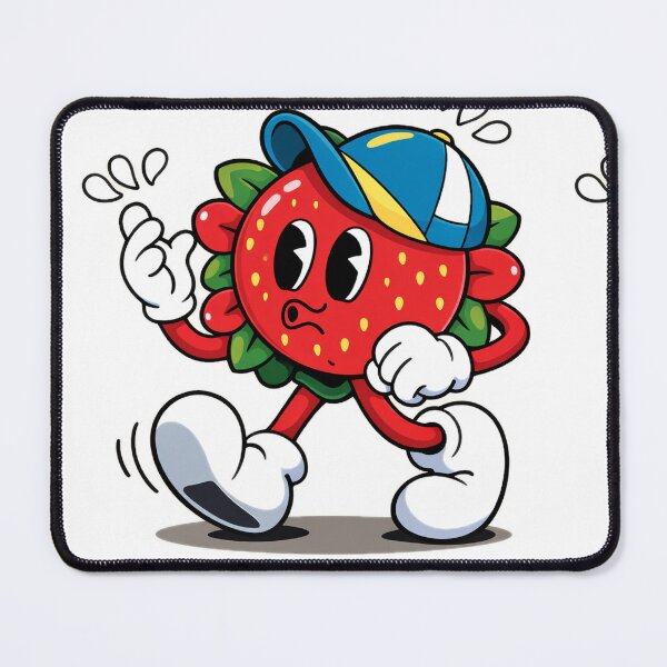 Item preview, Cute Strawberry Flower Mascot Cartoon Character Playful Retro Design designed and sold by Sadia Jannat.