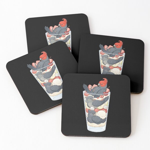 Item preview, Funny Gang-gang Cockatoo Parrots in Ice Cream Dessert designed and sold by DoodleTortle.