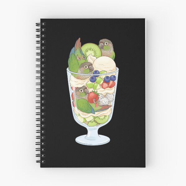 Item preview, Funny Green Cheek Conure Parrots in Ice Cream Dessert designed and sold by DoodleTortle.