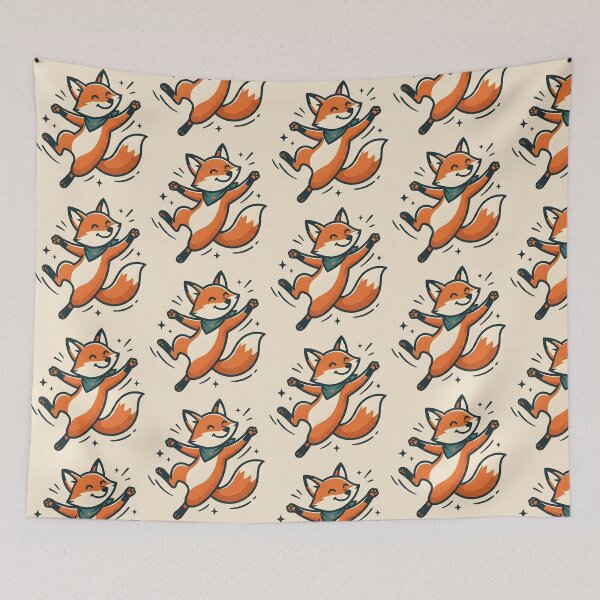 Item preview, Playful Minimalist Fox Mascot Retro Cartoon designed and sold by dreephic22.